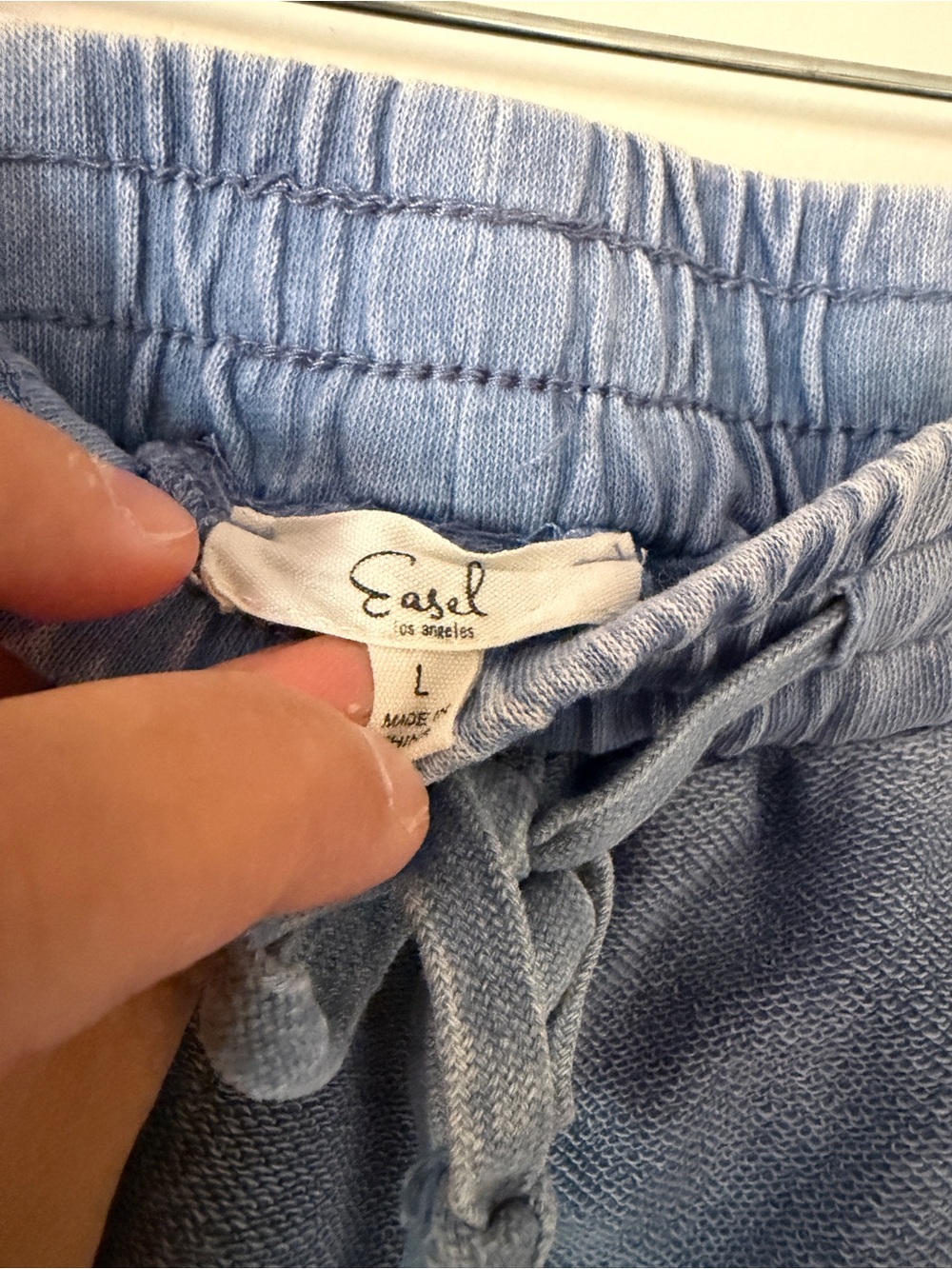 easel Light Blue Terry Wide-Leg Sweatpants - Picture 3 of 3